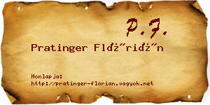 Pratinger Flórián névjegykártya